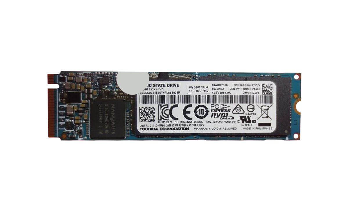 Lenovo 00UP642 512GB Triple-Level Cell (TLC) PCI Express 3.0 x4 NVMe M.2 2280 Solid State Drive