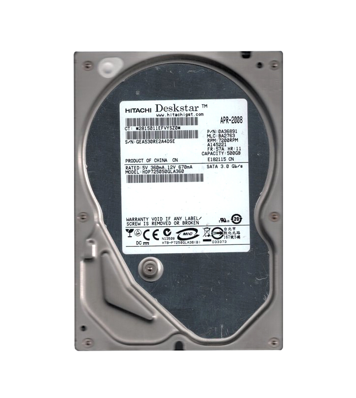 0A36891 - Hitachi Deskstar P7K500 Series 500GB 7200RPM SATA