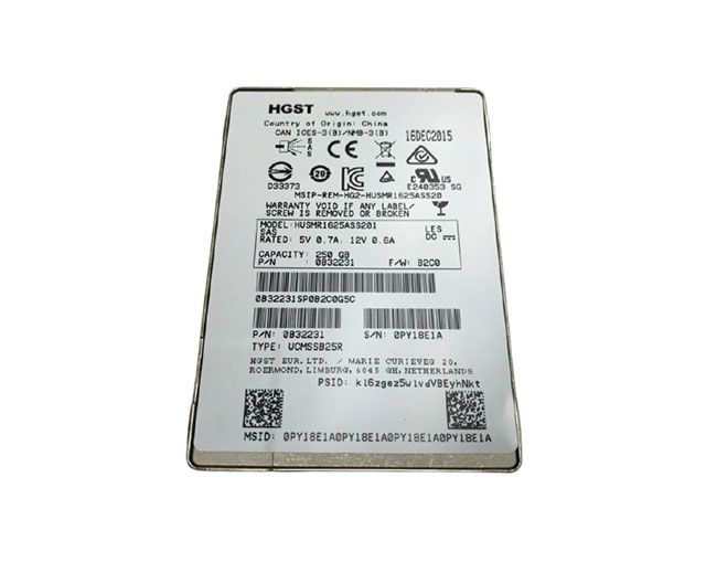 HGST 0B32231 Ultrastar SSD1600MR Series 250GB Multi-Level Cell SAS 12Gb/s Read Intensive (TCG Encryption) 2.5-inch Solid State Drive