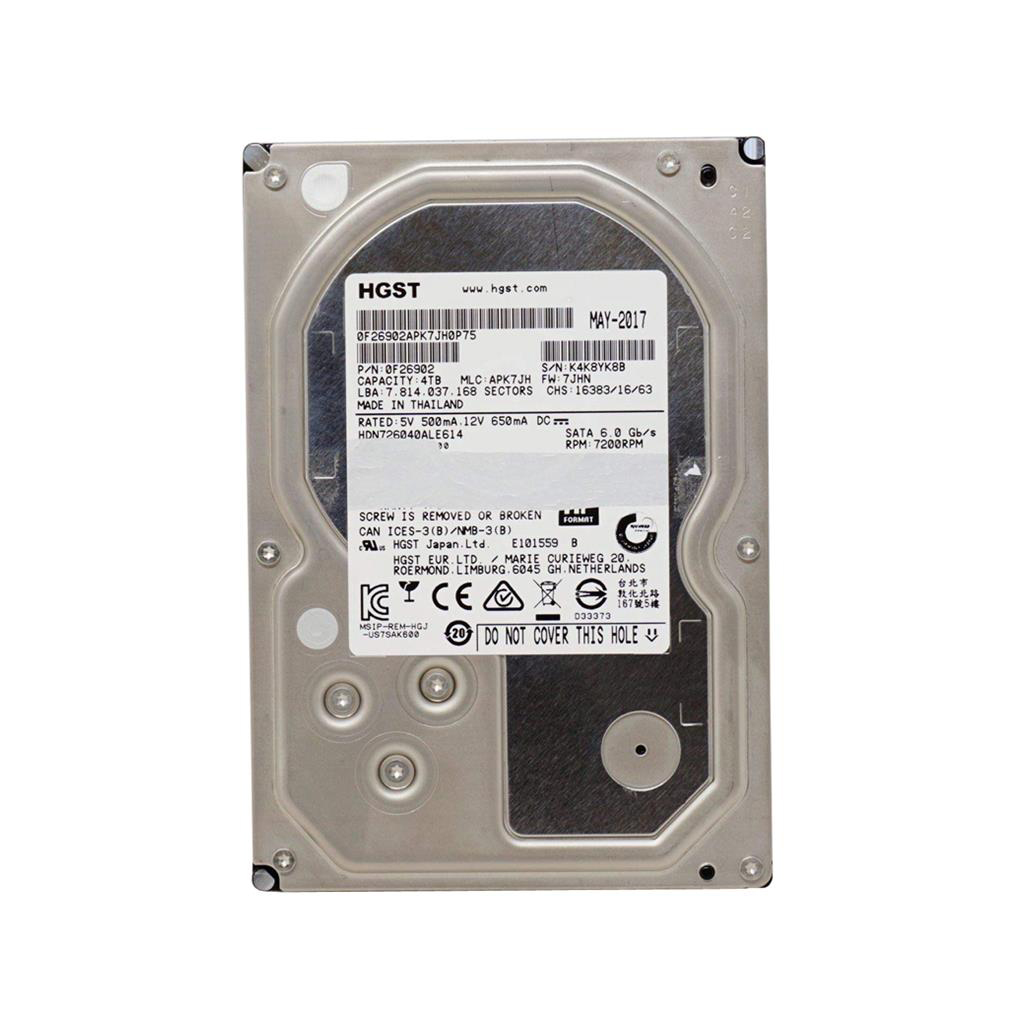 0F26902 - HGST Deskstar NAS 4TB 7200RPM SATA 6Gb/s 128MB Cache 3.5-Inch  Hard Drive