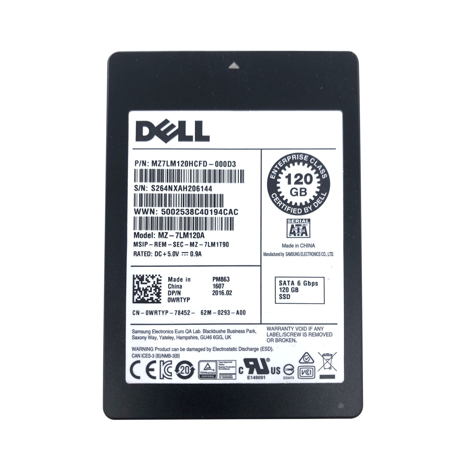 Dell 0WRTYP 120GB Triple-Level Cell SATA 6Gb/s Hot-Pluggable Read Intensive 2.5-Inch Solid State Drive for PowerEdge Servers