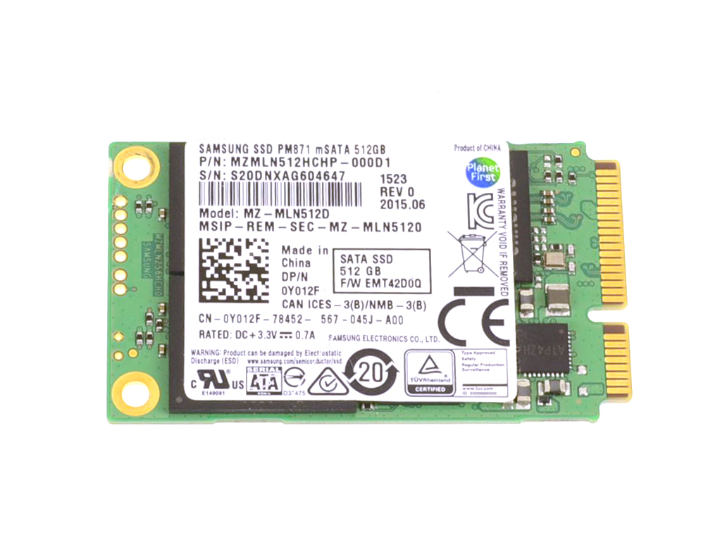 Dell Y012F 512GB Triple-Level Cell SATA 6Gb/s mSATA 1.8-Inch Solid State Drive