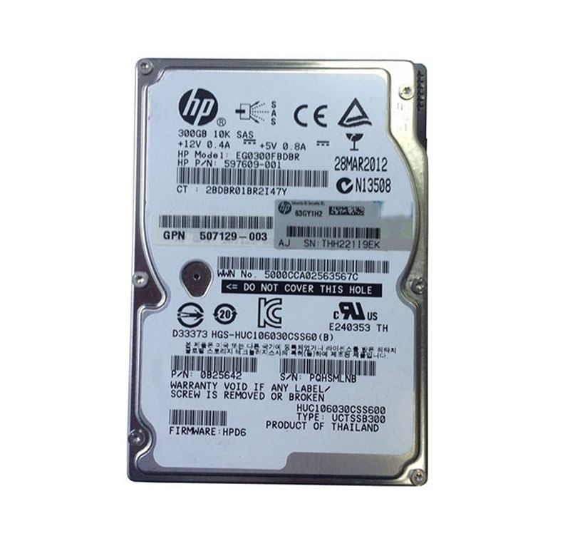 HP 597609-001 300GB 10000RPM SAS 6Gb/s hot-pluggable 2.5-inch Hard Drive for ProLiant BL20p G4