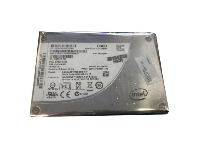 HP 652184-002 80GB Multi-Level Cell SATA 3Gb/s 2.5-inch Solid State Drive