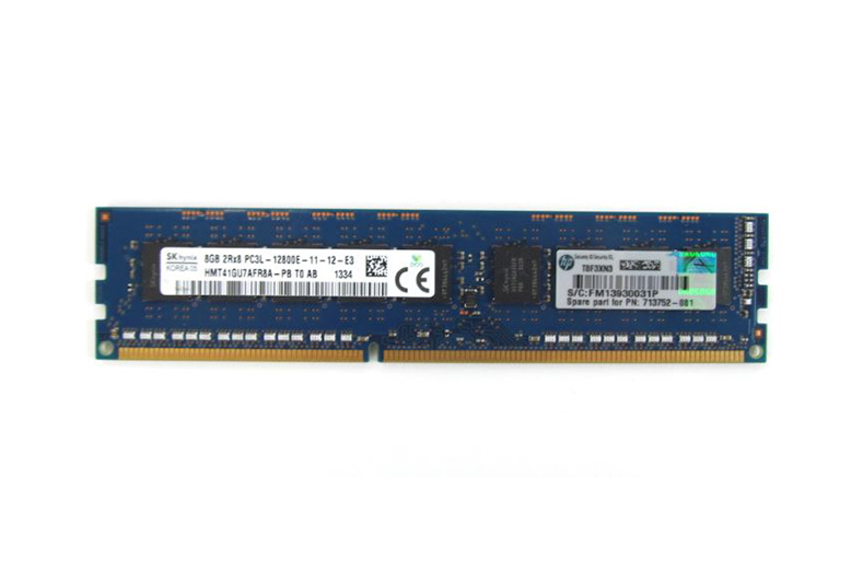 HP 713752-081 8GB DDR3-1600MHz PC3-12800 ECC Unbuffered CL11 240-Pin DIMM 1.35V Low Voltage Dual Rank Memory Module