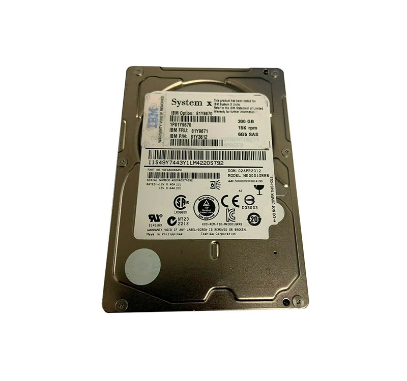 IBM 81Y9671 300GB 15000RPM SAS 6Gb/s Hot-Swappable 64MB Cache 2.5-Inch Hard Drive