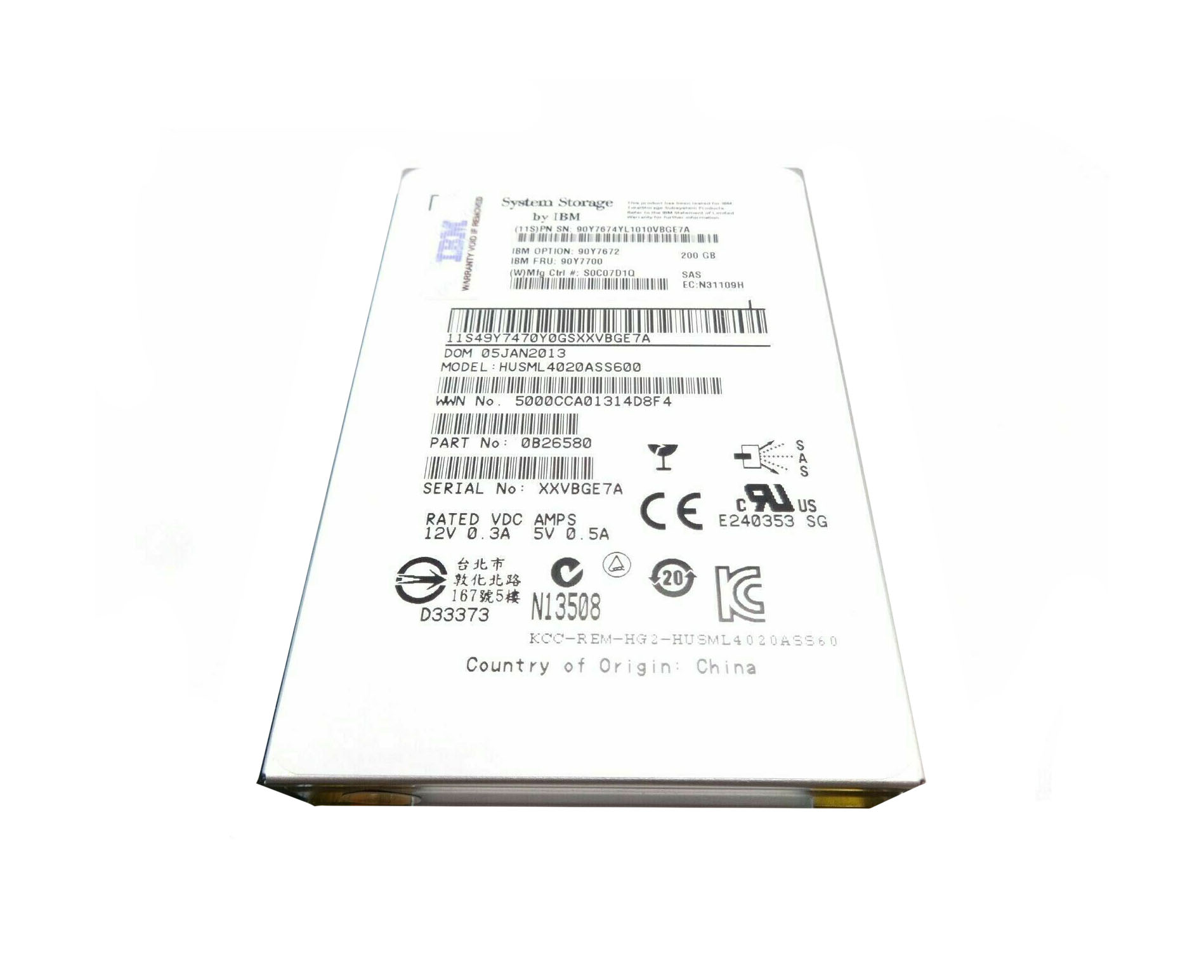 IBM 90Y7700 200GB SAS 6Gb/s 2.5-inch Solid State Drive for Storwize V7000