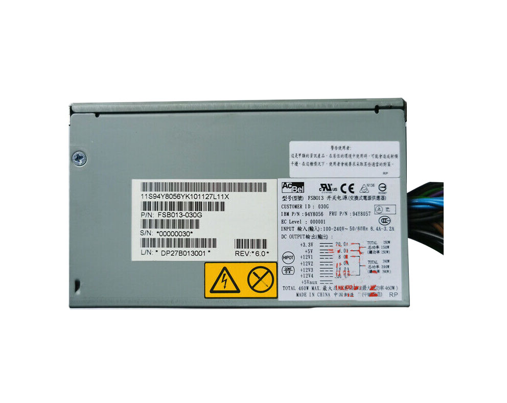 IBM 94Y8056 460-Watts 100-240V AC 3.2A 50-60Hz Power Supply for x3300 M4 Server