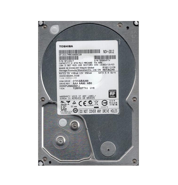 DT01ABA200 - Toshiba 2TB 5700RPM SATA 6Gb/s 32MB Cache