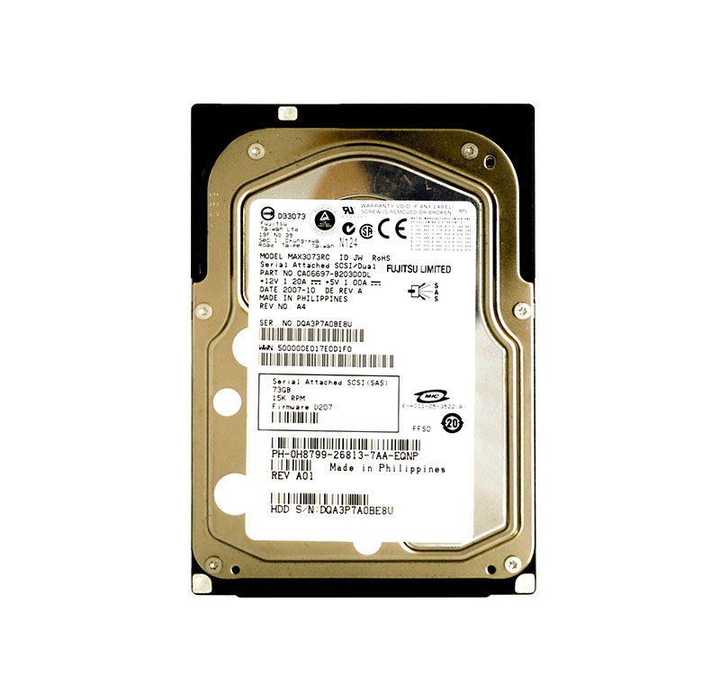 Dell H8799 73GB 15000RPM SAS 3Gb/s Hot-Pluggable 3.5-Inch Hard Drive with Tray for PowerEdge Servers