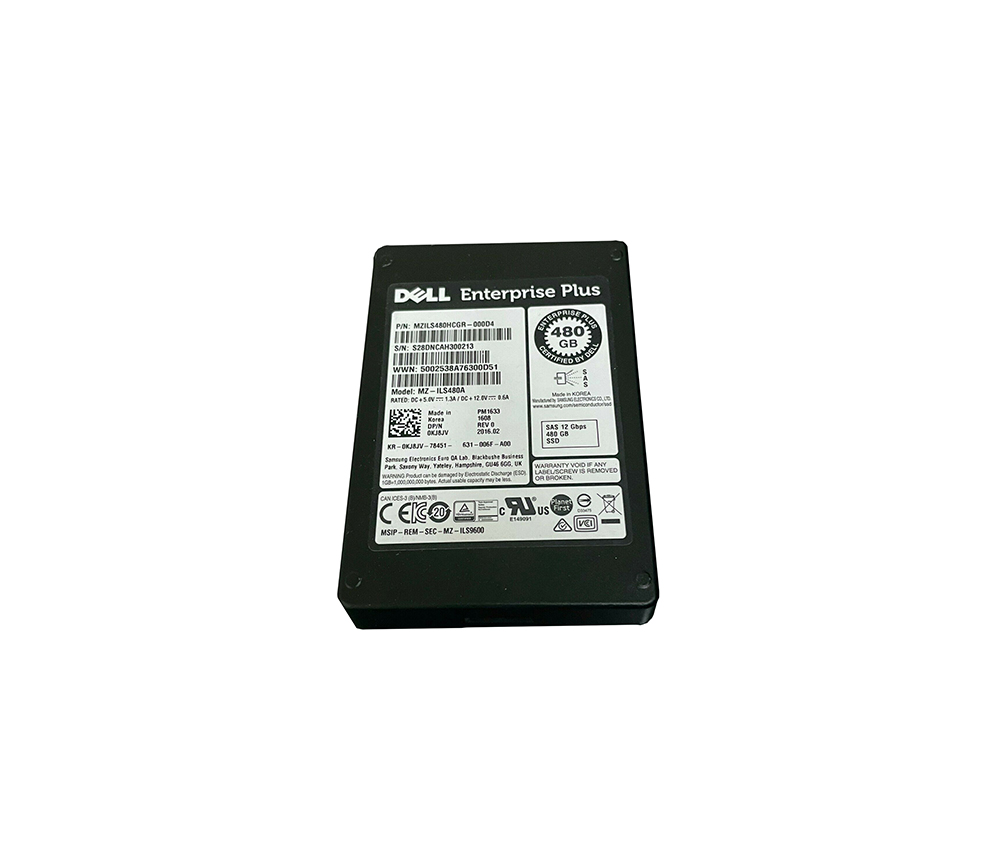 Dell KJ8JV 480GB Triple-Level Cell SAS 12Gb/s Hot-Pluggable Read Intensive 2.5-Inch Solid State Drive with Tray