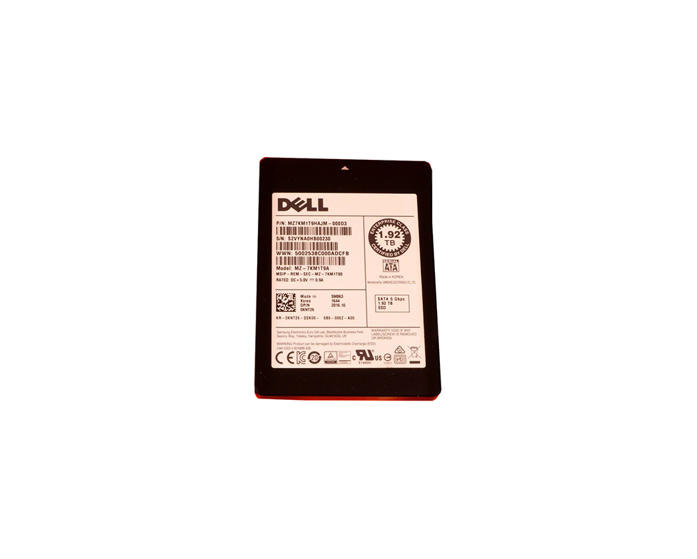 Dell KNT26 1.92TB Multi-Level Cell SATA 6Gb/s Mix Use hot-pluggable 2.5-inch Solid State Drive
