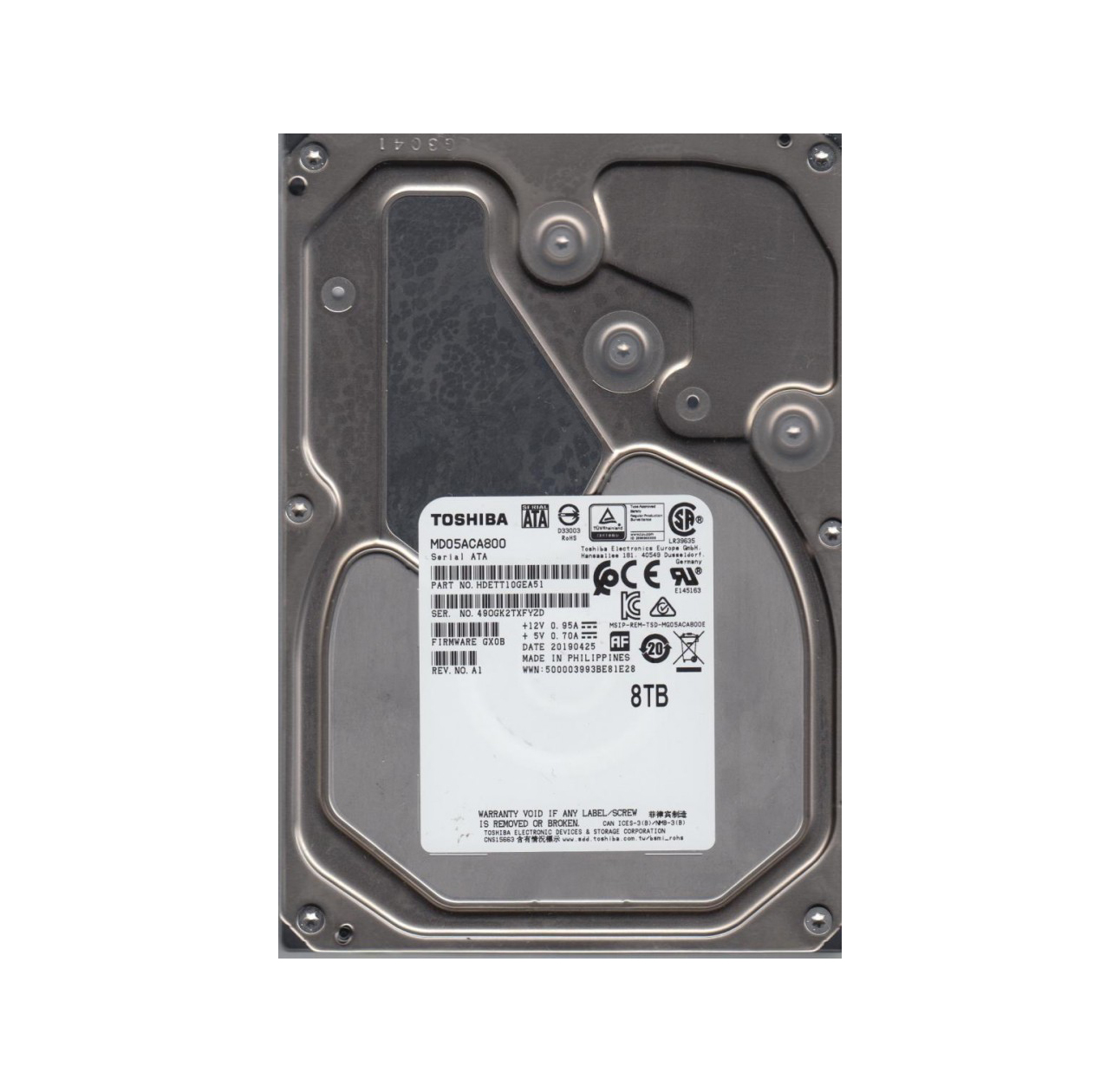 MD05ACA800 - Toshiba Enterprise Capacity 8TB 7200RPM SATA