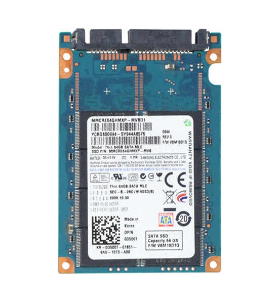 Samsung MMCRE64GHMXP-MVBD1 64GB Multi-Level Cell SATA 3Gb/s uSATA 1.8-Inch Solid State Drive