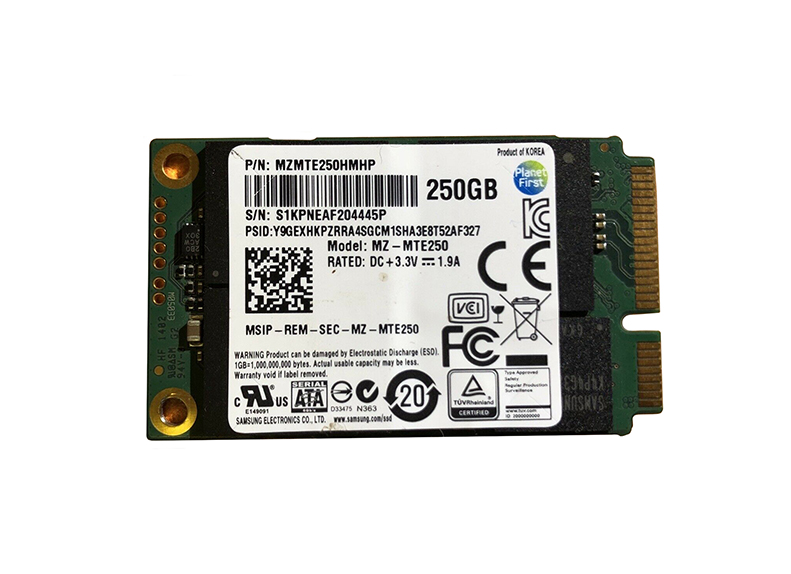 Samsung MZ-MTE250 840 EVO Series 1TB Triple-Level Cell SATA 6Gb/s mSATA Solid State Drive