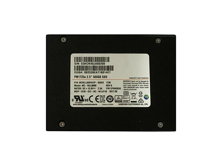 Samsung MZ-WLL8000 PM1725a Series 800GB Triple-Level Cell PCI Express 3.0 x4 NvMe U.2 2.5-inch Solid State Drive