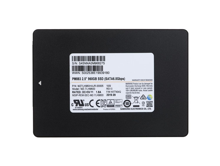 Samsung MZ7LH960HAJR-00005 PM883 Series 960GB Triple-Level Cell SATA 6Gb/s 2.5-inch Enterprise Solid State Drive