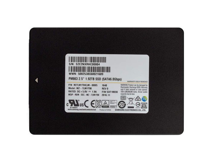 Samsung MZ7LM1T9HCJM-00005 PM853T Data Center Series 960GB Triple Level Cell SATA 6Gb/s 2.5-Inch Internal Solid State Drive