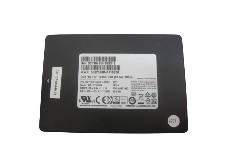 Samsung MZ7TY128HDHP-00000 CM871a Series 128GB Triple-Level Cell SATA 6Gb/s 2.5-inch Solid State Drive