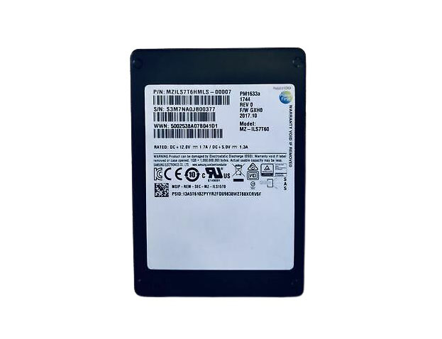 Samsung MZILS7T6HMLS-00007 PM1633a 7.68TB Triple-Level-Cell SAS 12Gb/s 2.5-inch Enterprise Solid State Drive
