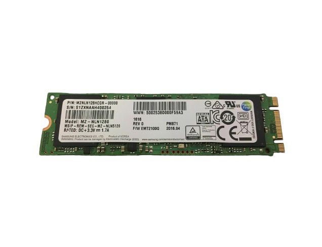 Samsung MZNLN128HCGR-00000 PM871 Series 128GB Triple-Level Cell SATA 6Gb/s Mainstream Endurance M.2 2280 Solid State Drive