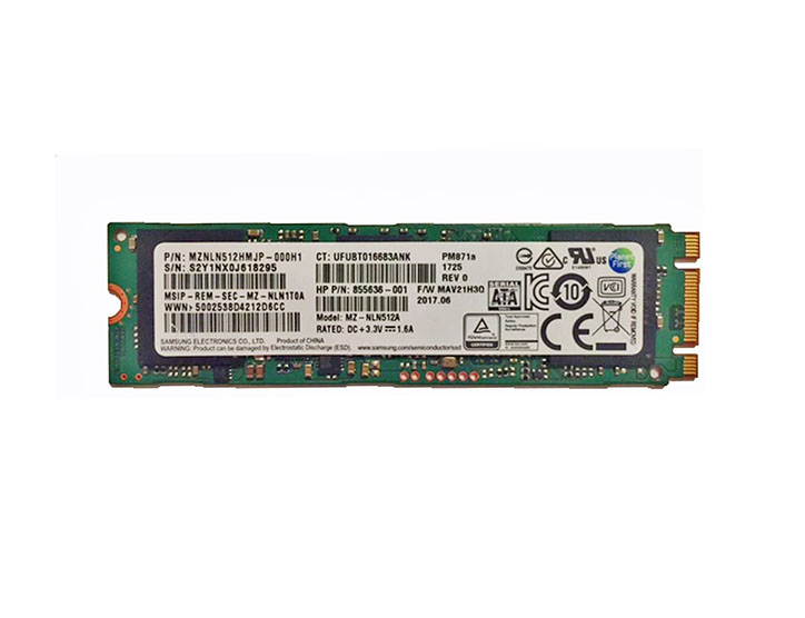 Samsung MZNLN512HMJP-00000 PM871a Series 512GB Triple-Level Cell SATA 6Gb/s M.2 2280 Solid State Drive