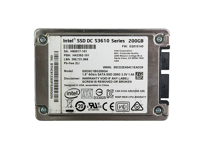 Intel SSDSC1BG200G4 DC S3610 200GB Multi-Level Cell SATA 6Gb/s 1.8-Inch Solid State Drive