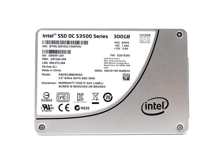 Intel SSDSC2BB300G4 DC S3500 300GB Multi-Level Cell SATA 6Gb/s 2.5-Inch Solid State Drive