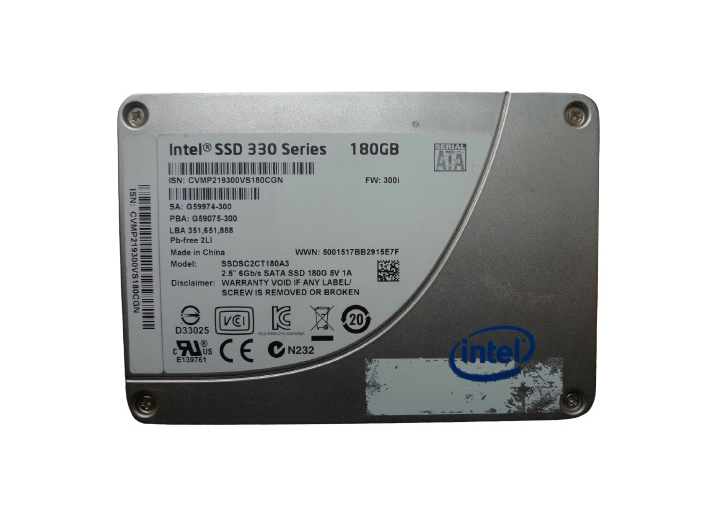 Intel SSDSC2CW180A3 520 180GB Multi-Level Cell SATA 6Gb/s 2.5-Inch Solid State Drive