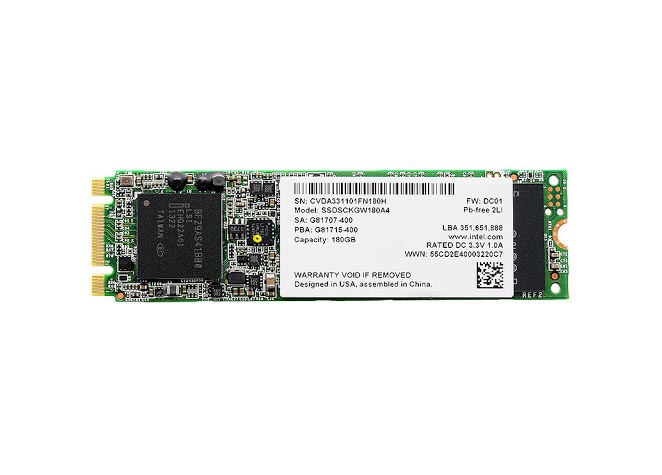 Intel SSDSCKGW180A4 530 Series 180GB Multi-Level Cell (MLC) SATA 6Gb/s M.2 2280 Solid State Drive
