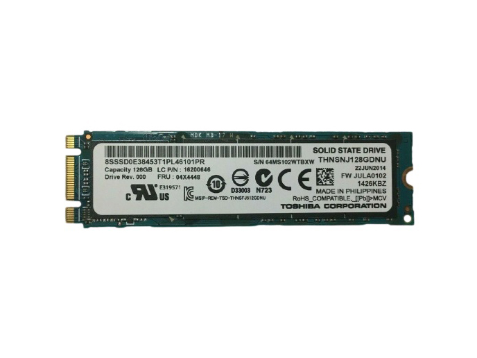 Toshiba THNSNJ128GDNU 128GB SATA PCI-Express M.2 Solid State Drive