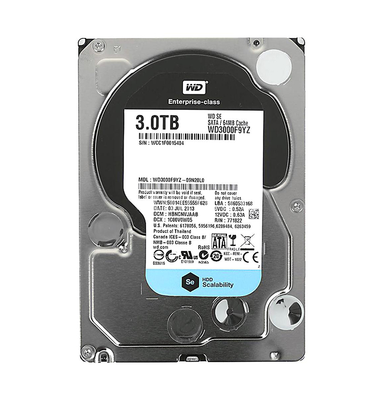 WD3000F9YZ-09N20L0 - Western Digital Se 3TB SATA 6Gb/s 64MB Cache 3.5-inch  Hard Drive