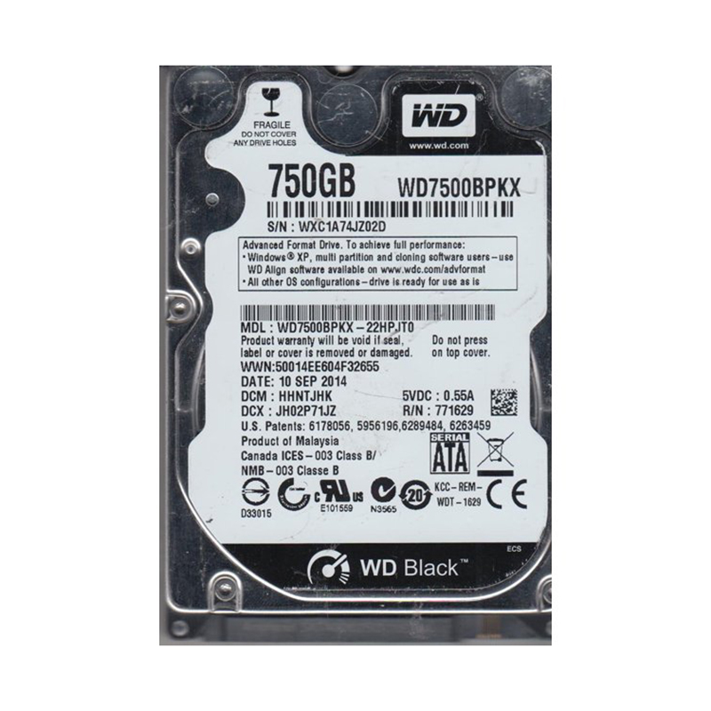 WD7500BPKX-22HPJT0 - Western Digital Black 750GB 7200RPM